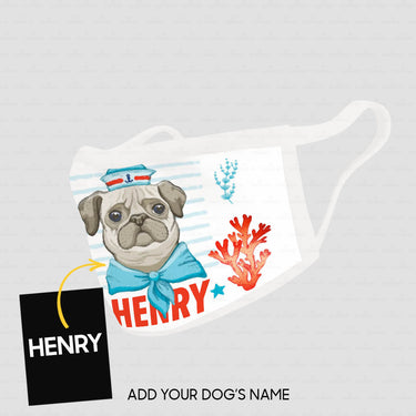 Personalized Dog Gift Idea - Sailor Dog In White Straps For Dog Lovers - Cloth Mask